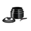 Tefal Ingenio Easy ON Try-Me Pan Set, 7 Pieces, Stackable, Removable Handle, Space Saving, Non-Stick, Black, L1599602