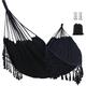 Double Boho Macrame Hammock With Elegant Tassels For Patio, Yard, Beach Wedding Decor, Outdoor And Indoor Up To 450lbs Include Tie Ropes And Drawstring Bag