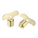 Kitchen Bathroom Sink Water Tap Knob Switch Faucet Key 7mm Square Hole 2 Pcs - Gold Tone