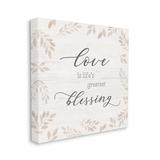 Stupell Industries Love Is Greatest Blessing Motivational Phrase Brown Plant Leaves by Natalie Carpentieri - Textual Art Canvas | Wayfair