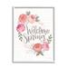 Stupell Industries Welcome Spring Greeting Blossoming Pink Roses Plaid Pattern by Lisa Larson - Painting Canvas in Gray/Green/Pink | Wayfair