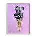 Stupell Industries Striped Zebra Ice Cream Cone Purple Background by Coco de Paris - Painting Canvas in Black/Pink/White | Wayfair al-411_gff_16x20