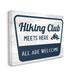 Stupell Industries Hiking Club Rustic Cabin Mountain Climbing Sign by Lil' Rue - Graphic Art Canvas in White | 36 H x 48 W x 1.5 D in | Wayfair