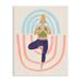 Stupell Industries Minimal Yoga Exercise Person Pink Blue Pattern by June Erica Vess - Painting Wood in Brown | 15 H x 10 W x 0.5 D in | Wayfair