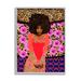 Stupell Industries Leopard Floral Pattern Bold Pink Flowers Femal Portrait by Lynnda Rakos - Graphic Art in Brown | 14 H x 11 W x 1.5 D in | Wayfair