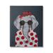 Stupell Industries Fashionable Elephant Sunglasses Bow Polka Dot Pattern Portrait by Coco de Paris - Painting Canvas/ in Gray/Green/Red | Wayfair