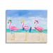 Stupell Industries Cute Pink Flamingos Beach Attire Strolling Coast Illustration by Julie Derice - Painting in Blue/Pink | Wayfair al-189_cn_24x30