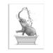 Stupell Industries Monochrome Elephant Bathing Splashing Water Bathtub by Annalisa Latella - Graphic Art Wood in Brown | Wayfair al-113_wd_10x15