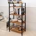17 Stories 23.6" W Iron Solid Wood Etagere Bookcase in Black | 50.4 H x 23.6 W x 12.6 D in | Wayfair 3C6EEB0ACDAE4D2A91087A149E563CD8