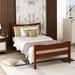 Harriet Bee Twin Size Wood Platform Bed w/ Headboard & Wooden Slat Support (Espresso) Wood in Brown | 35.4 H x 79.8 W x 41.9 D in | Wayfair