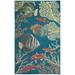 "Liora Manne Patio Fish Indoor/Outdoor Rug Turquoise 3'3"" x 4'11"" - Trans Ocean POA45606504"