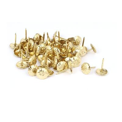 7/16" Dia Daisy Upholstery Nail Decorative Tack Stud Push Pin Thumbtack 60PCS - Gold Tone