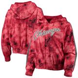 Women's Mitchell & Ness Red Chicago Bulls Galaxy Sublimated Windbreaker Pullover Full-Zip Hoodie