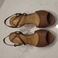 Nine West Shoes | Nine West Brown Heeled Sandal, Size 8.5 | Color: Brown/Tan | Size: 8.5