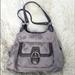 Coach Bags | Coach Campbell Signature Logo Sateen Shoulder Handbag | Color: Gray/Tan | Size: Os