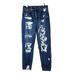 American Eagle Outfitters Jeans | American Eagle High Rise Distressed Dark Washed Shredded Ripped Mom Jeans | Color: Blue | Size: 2