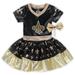 Girls Toddler Black New Orleans Saints Tutu Tailgate Game Day V-Neck Costume