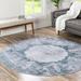 Blue/Gray 72 x 72 x 0.5 in Area Rug - Bungalow Rose Washable Yara Rug Polyester | 72 H x 72 W x 0.5 D in | Wayfair B6D7AD3245934FD49F38E898401B197D