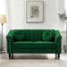 Rosdorf Park 61.5" Velvet Channel-Tufted Chesterfield Loveseat Velvet in Green | 31.5 H x 61.5 W x 31.5 D in | Wayfair