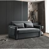 Everly Quinn Convertible Sofa, loveseat Sofa, pull Out Sofa Bed Velvet in Gray | 30.5 H x 55 W x 38 D in | Wayfair 7A17932C5C844CC0A8BB59BBA35C5CE9