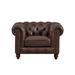 Chesterfield Chair - Canora Grey 45.5 W Top Grain Leather Tufted Chesterfield Chair in Brown | 31.5 H x 45.5 W x 39 D in | Wayfair