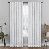 Eclipse Nora Geo Embroidery Absolute Zero Blackout Window Panel Polyester in White | 50" W x 95" L | Wayfair FZE003CB3WHT