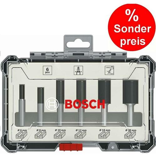 Professional 6tlg. Nutfräser Set (für Holz, Zubehör Oberfräsen mit 8 mm Schaft) – Bosch