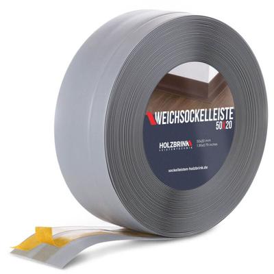 Weichsockelleiste selbstklebend pvc 50x20mm, 25 m Winkelleiste für Küchenarbeitsplatte, Bodenbelag Image