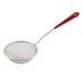 Kitchen Red Plastic Handle Metal Fine Mesh Oil Strainer Silver Tone 85mm Dia