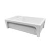 Randolph Morris 36 Inch White Double Bowl Fireclay Reversible Apron Farmhouse Sink with Concave Front BCG36DBC-W