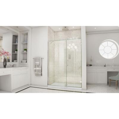Dreamline DreamLine Unidoor 56 - 57 inch W x 72 inch H Frameless Hinged Shower Door with Support Arm in Brushed Nickel SHDR-20567210-04