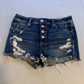 American Eagle Outfitters Shorts | American Eagle Outfitters Womens High Rise Denim Short Shorts Size 8 | Color: Blue/White | Size: 8