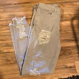 American Eagle Outfitters Jeans | Distressed American Eagle Jeggings Size 10 ~ Super Stretch | Color: Gray | Size: 10