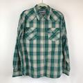 Levi's Shirts | Mens Levi Two Horse Brand Western Style Shirt Green/Tan Plaid Size L Pearl Snaps | Color: Green/Tan | Size: L