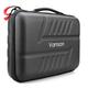 Vamson Large Carrying Case for GoPro Hero 11 10 9 8 7 6 5 4 3/DJI Osmo Action/AKASO/APEMAN/Insta360 One X Camera and Accessories, Hard PU Shell DIY Protective Travel Case Storage Bag Outdoor VP808