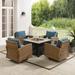 Crosley Bradenton 5Pc Swivel Rocker Conversation Set W/Fire Table