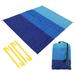 83" x 79" Beach Blanket Waterproof Picnic Mat with Carry Bag Blue