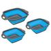 Collapsible Colander Set 3 Pcs Silicone Foldable Strainer - Blue - 29cm x 22cm x 9cm