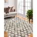 Gray/White 120 x 96 x 0.3 in Area Rug - Darya Home Anastacia Hand Stitched Modern Geometric Gray Area Rug Leather | 120 H x 96 W x 0.3 D in | Wayfair