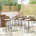Sand & Stable™ Aranza Outdoor Wicker And Iron Barstool Set Of 4 Wicker/Rattan in Brown | 38 H x 22 W x 23 D in | Wayfair