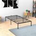 Alwyn Home Alaura Minimalist Iron Frame Bed Without Headboard Metal in Black | 13.8 H x 39 W x 75.2 D in | Wayfair 69302DA8FFF44C8EA0A3327052731B75