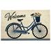 Gracie Oaks Ksawier Welcome Bicycle 28in. x 18in. Non-Slip Outdoor Door Mat Natural Fiber in Black/Brown/White | 28 H x 18 W x 0.39 D in | Wayfair