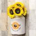 Gracie Oaks Welcome To Our Hive Distressed Half Milk Can Metal in White/Yellow | 9.5 H x 7 W x 3.5 D in | Wayfair 86103AD2AA49446F99BA17BF5EF3B4B8