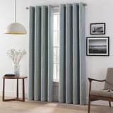 Eclipse Wyckoff Blackout Thermaweave, Grommet Window Curtain Panel Pair Polyester in Green/Blue | 84 H in | Wayfair 18161104X084SPA