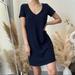 American Eagle Outfitters Dresses | American Eagle V-Neck Navy Blue Basic Soft T-Shirt Dress | Color: Blue | Size: Xs