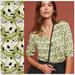 Anthropologie Tops | Anthro X 52 Conversations 16 Of 52 Cat Print Top | Color: Green/White | Size: 0