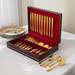 60-Pc. Flatware Set with Chest by BrylaneHome in Gold