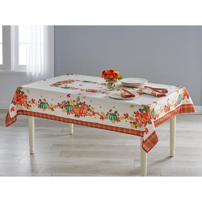 Wide Width Harvest Bounty Tablecloth by BrylaneHome in Multi (Size 60