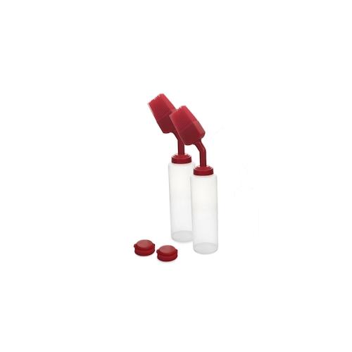 SANTOS BBQ Saucenflaschen mit Pinsel- & Dosierkappe, 2er Set