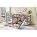 Farm on table Full & Twin Size L-Shaped Bunk Bed w/ Slide & Short Ladder, White in Gray | 50.7 H x 134 W x 79.5 D in | Wayfair FFF-060216H